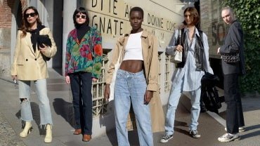 На Неделе моды в Милане звезды уличного стиля предпочитают джинсы джоггерам