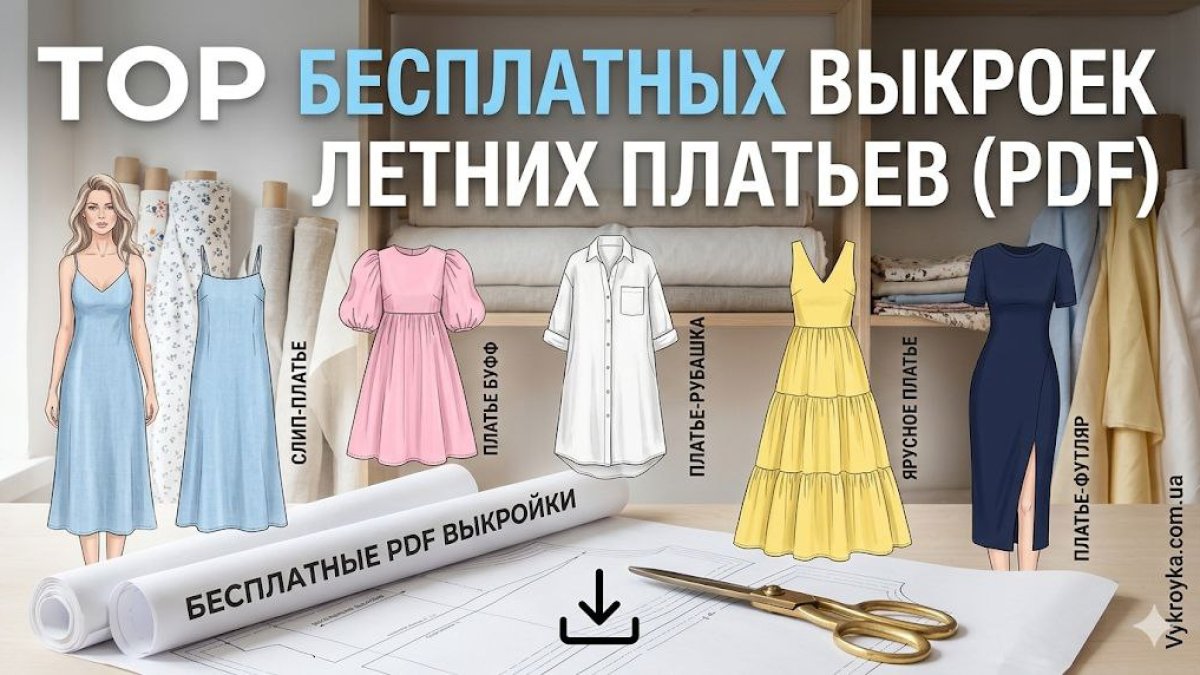 ТОП-5 безкоштовних викрійок літніх суконь 2026 (PDF скачати)