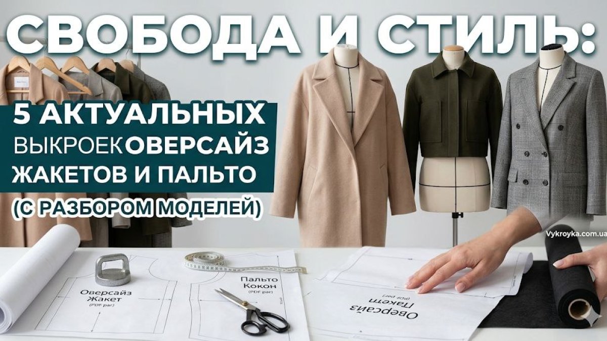Викрійки оверсайз жакетів та пальто: 5 безкоштовних моделей