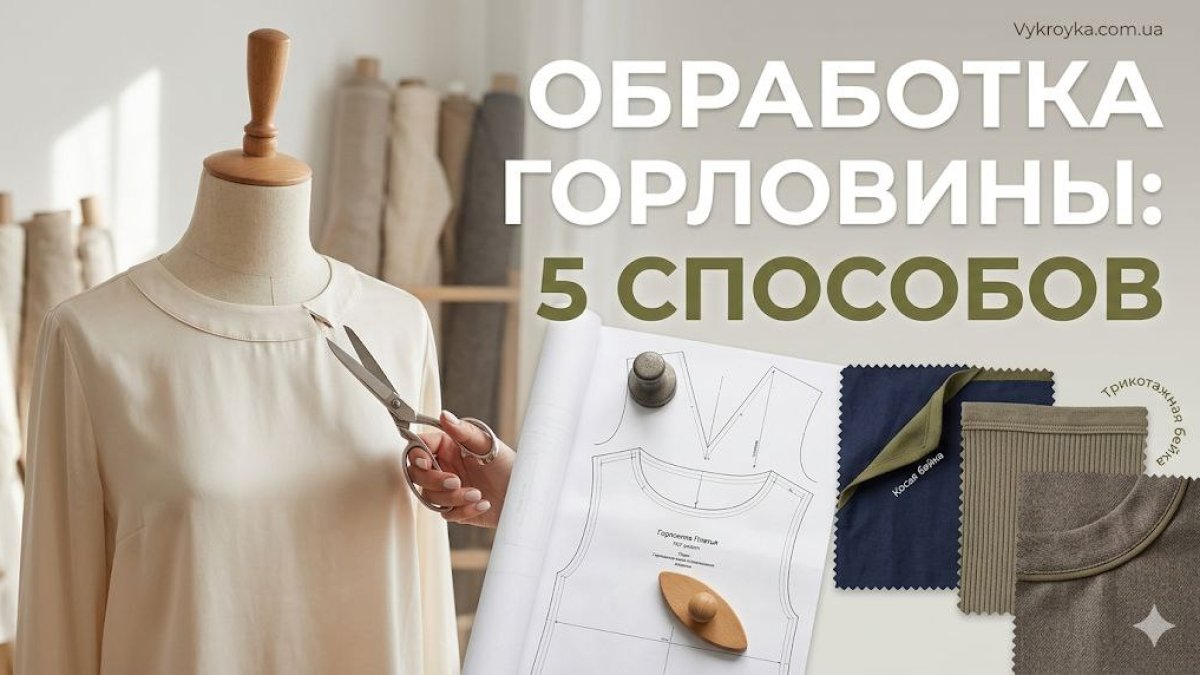 Обробка горловини: 5 професійних способів (Майстер-клас) | Vykroyka.com.ua